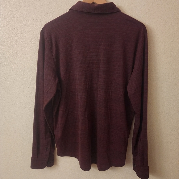Travis Mathew Maroon Cotton Blend Longsleeve Polo Shirt Mens Large - Picture 8 of 9